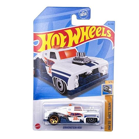 HKK Машинка металлическая игрушка Hot Wheels коллекционная модель Erikenstein ROD белый синий