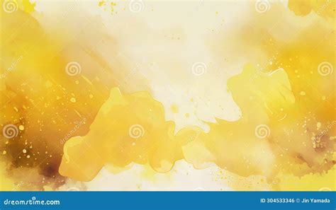 Abstract Yellow Watercolor Background Texture Paper Digital Art