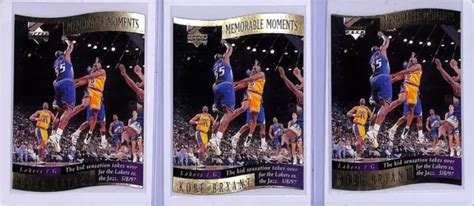 3 LOT 1998 99 pont supérieur Kobe Bryant Memorable Moments Cut 4