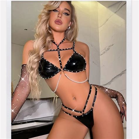Conjunto Lingerie De Couro Para Mulheres Tangas Femininas Ex Ticas Bodysuit De Boneca Porn Roupa