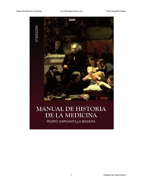 Manual de historia de la medicina Pedro Gargantilla Madera Índice