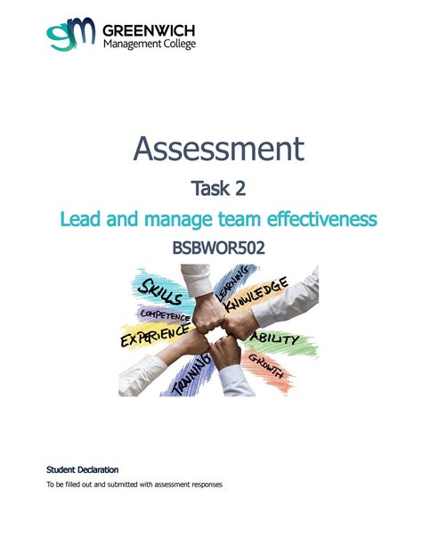 Collin Joy Assessment Task 2 Bsbwor 502 Assessment Task 2 Lead And