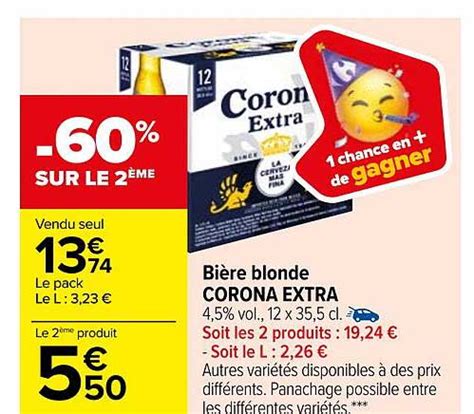 Promo Bi Re Blonde Corona Extra Chez Carrefour Icatalogue Fr