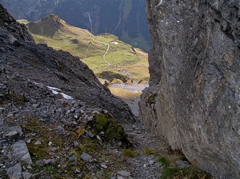 Blick Das Aufstiegscouloir L Ged Windg Llen Runter Fotos Hikr Org