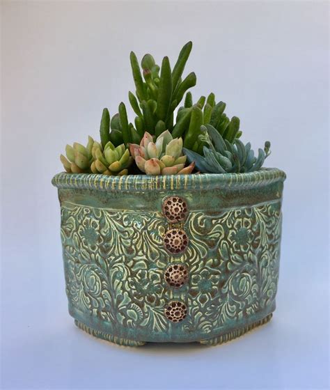 Handmade Ceramic Planter With Succulents