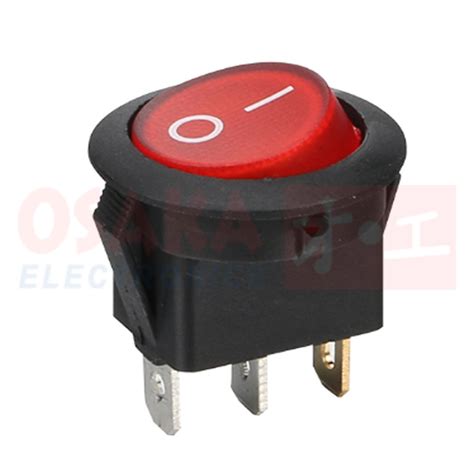 Switch Balancin Redondo Piloto Rojo IRS 101 8C Osaka Electronics