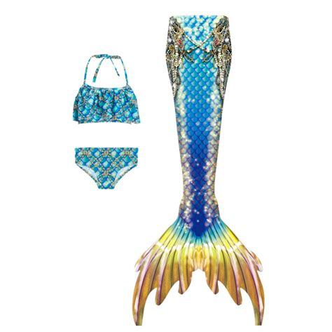 Rovga Swimsuit For Girls Years Sleeveless Fish Tail Set Piece Bathing Suits Bikini Set