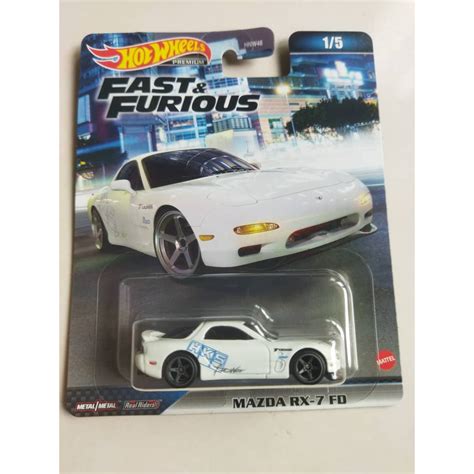 Hot Wheels Premium Fast Furious Mazda Rx Fd White Hks Shopee Malaysia