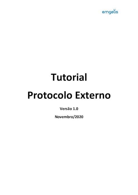 Pdf Tutorial Protocolo Externo Protocolo Externo