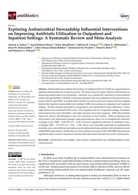 PDF Exploring Antimicrobial Stewardship Influential Interventions On