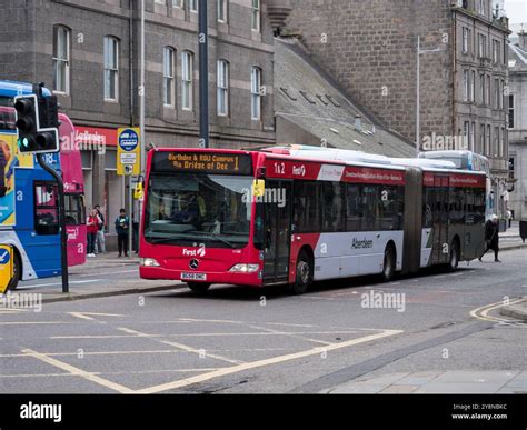 First Bus Bendy Bus In Aberdeen Stock Photo Alamy