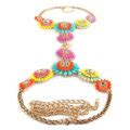 Buy Wholesale Alloy Rhinestone Flower Pendant Gem Necklace Bikini Beach Dress Decro Body Chain