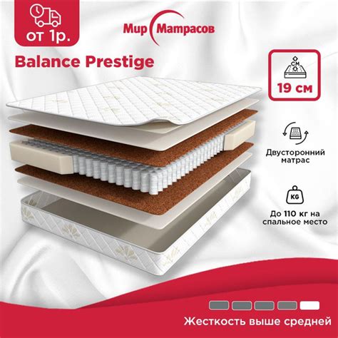 Матрас Мир Матрасов Balance Prestige_186, Независимые пружины, 120 ...