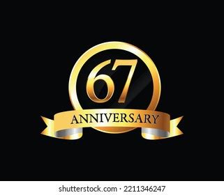 67 Year Anniversary Celebration Vector Design Stock Vector (Royalty ...