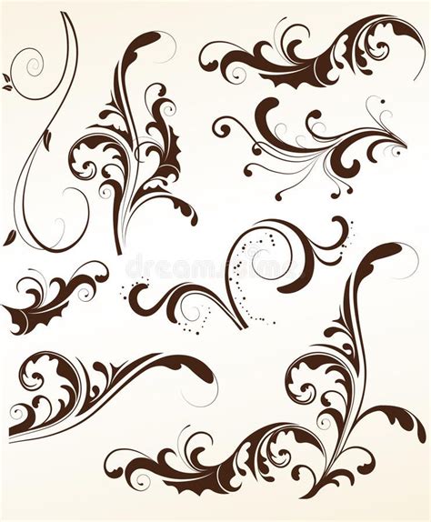 Ornate Swirls And Scrolls Vector Patterns