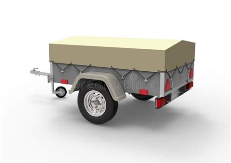 Car Trailer On A White Back Ground Stock Illustration Illustration Of
