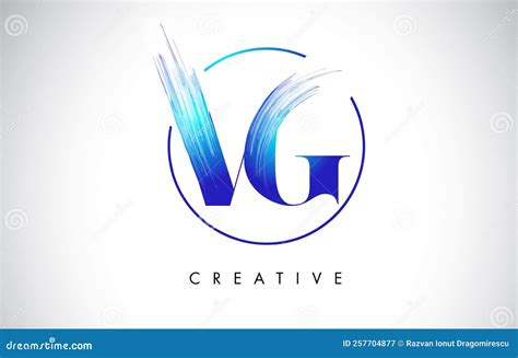 VG Brush Stroke Letter Logo Design Blue Paint Logo Leters Icon Stock