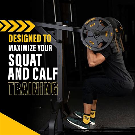 Powertec Fitness Levergym Calf Raise and Squat Machine, Black...