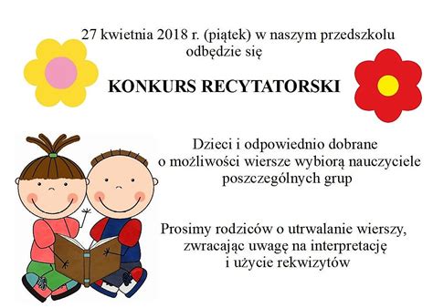 Konkurs Recytatorski Przedszkole Nr Integracyjne W Mosinie