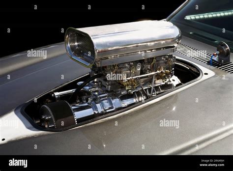 Supercharged V8 Engine Stock Photo Alamy