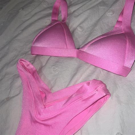 Oneone Swim Pink Bikini Set Top Was 65 Bottoms Depop