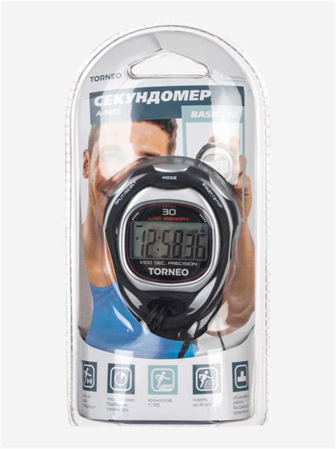Секундомер Torneo Stopwatch черный цвет — купить за 3390 тг со скидкой ...