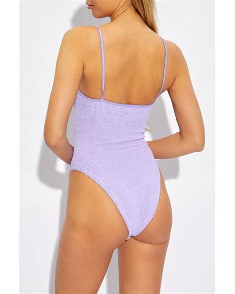 Hunza G One Piece Swimsuit Pamela In Purple Lyst