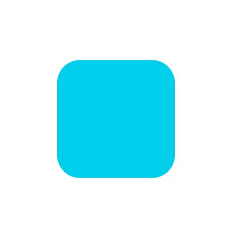 Light Blue Corner Carved Square Icon Square With Round Corners