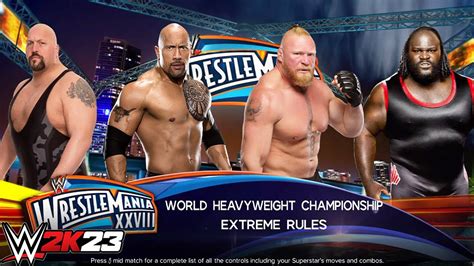 WWE 2K23 The Rock Vs Brock Lesnar Vs Big Show Vs Mark Henry