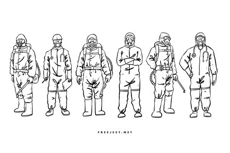 Free Ppe Personal Protective Equipment Suit Hand Drawn Illustration
