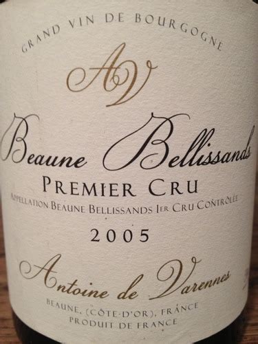 Antoine De Varennes Beaune 1er Cru Belissands Vivino France