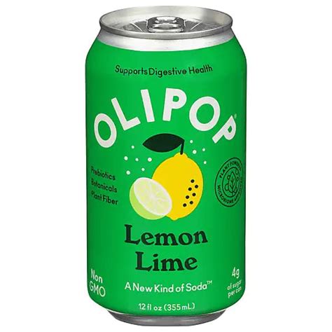 Olipop Lemon Lime Sparkling Tonic 355 Ml 12 Fl Oz Case Of 12 Echo