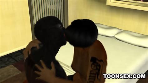Foxy 3D Cartoon Ebony Babe Sucking And Fucking