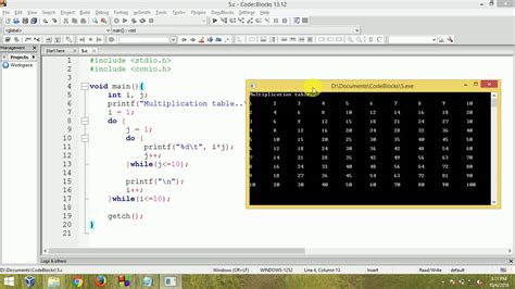 C Program To Print Multiplication Table