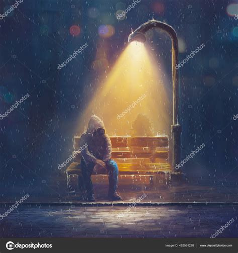 Dibujo De Persona Bajo La Lluvia 3