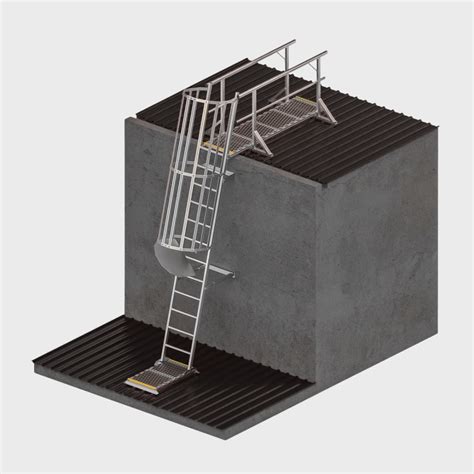angled cage ladder   adjustable access kit hart australia