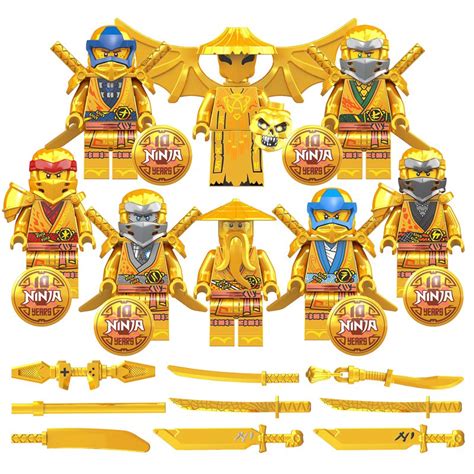 Ninjago Th Aniversary Minifigures Iloyd Cole Jay Zane Kai Nya Master Wu