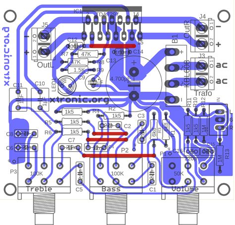 TDA7297 - Amplifier Circuit Add Tone Control - Xtronic