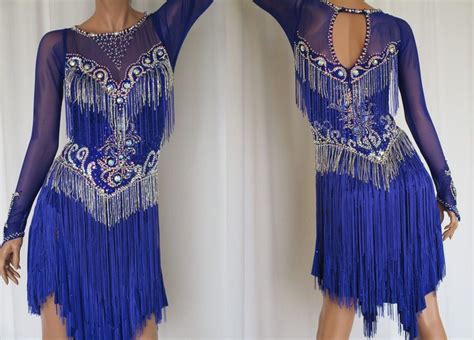 Foxy Sapphire Latin Fringe Dress Etsy