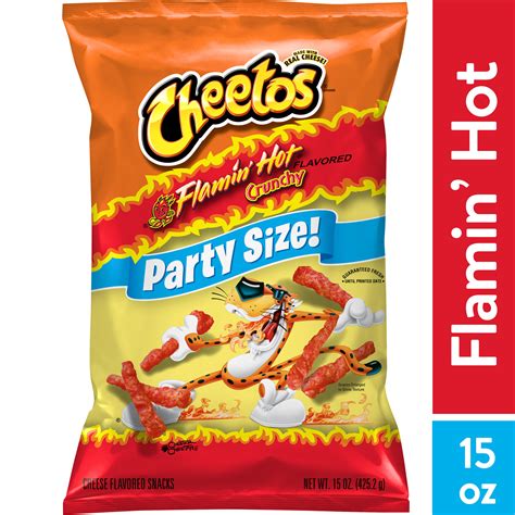 Cheetos Crunchy Flamin Hot Cheese Flavored Snack Chips Party Size