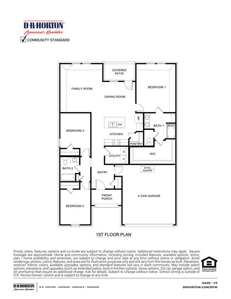 Single Story 4 Bedroom Dr Horton Floor Plans