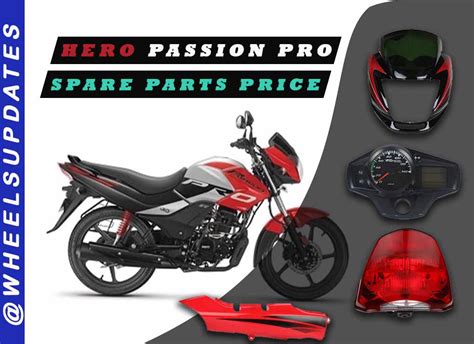 Hero Passion pro spare parts price list in India 2021 - Wheelsupdates