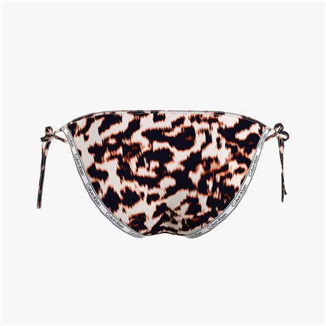 Calvin Klein String Side Tie Print Kadın Kahverengi Bikini Altı KADIN Mayo Bikini