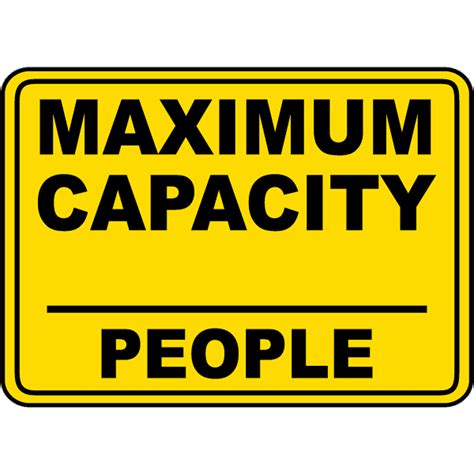 Traffic Signs Maximum Capacity People Sign 12 X 18 Plastic Sign