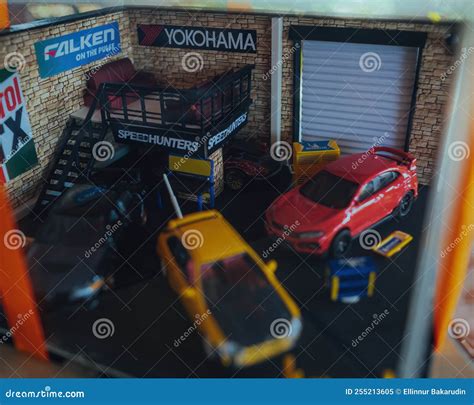 Custom Model Car Toyota Supra In A Workshop By Hot Wheels Diorama Made In Malaysia Editorial