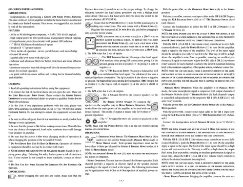 Gemini Gpa 4000 User Manual