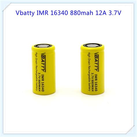 High capacity Vbatty 16340 battery for 880mAh 3.7V 16340 battery with large stock(1pc)-in ...