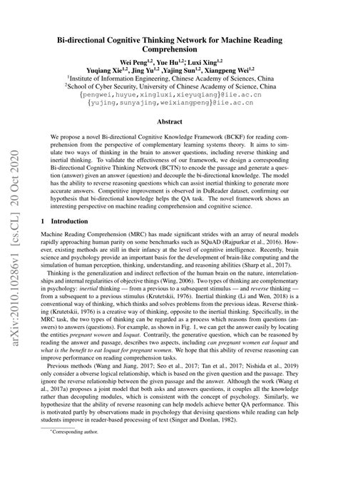 (PDF) Bi-directional Cognitive Thinking Network for Machine Reading ...