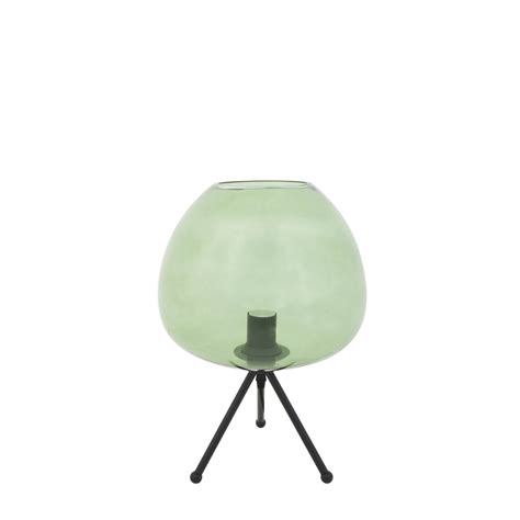 Table Lamp X Cm Mayson Glass Green Matt Black Light