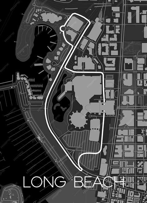 Premium Vector Grand Prix Of Long Beach Track Map For Poster Wall Art